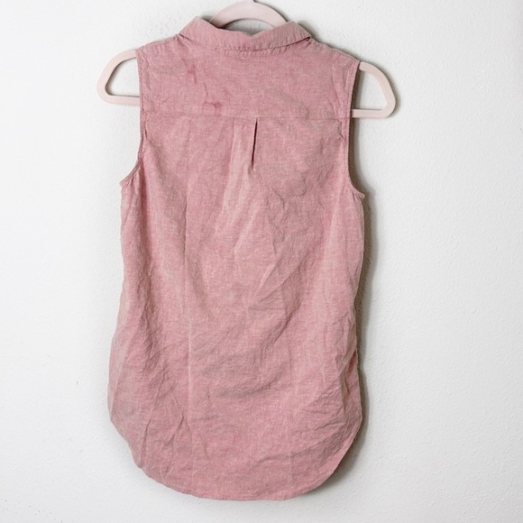 Theory Yarine Azalea Melange Linen Blend Sleeveless Button Down Top size Small - Picture 4 of 11
